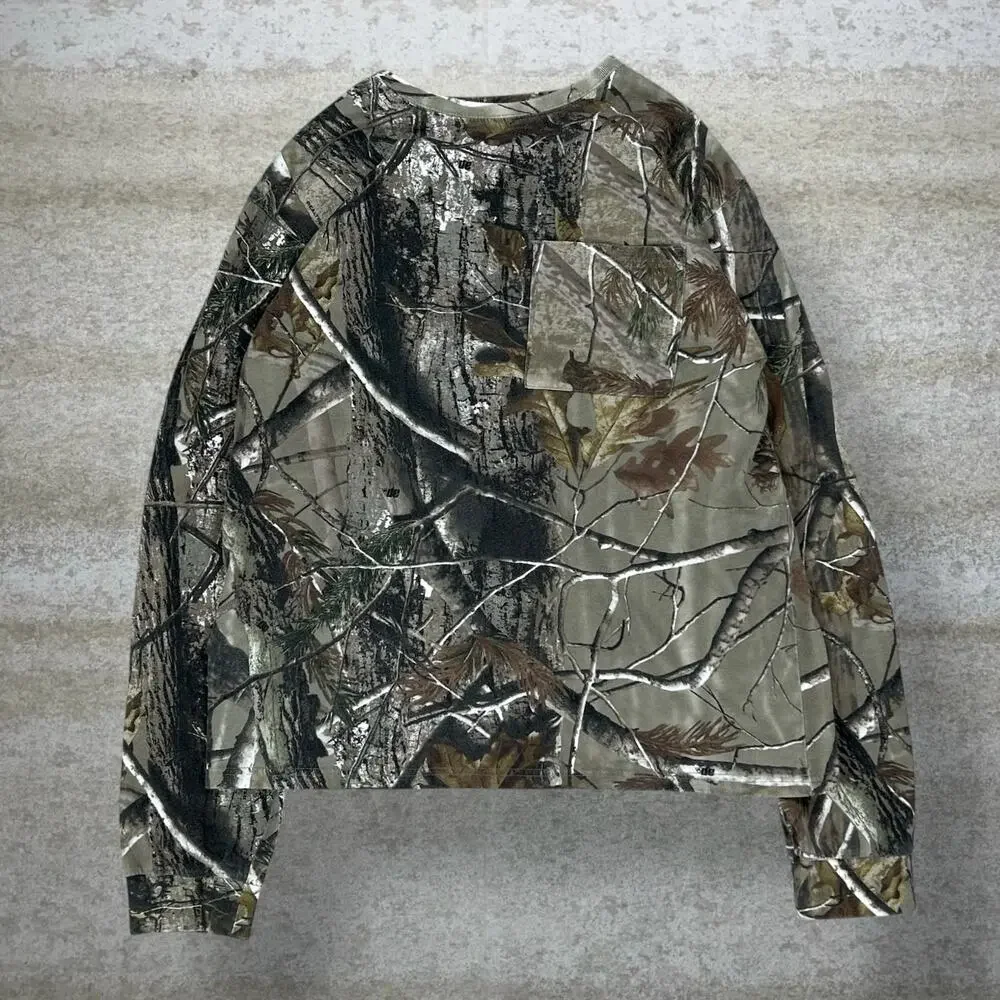 Vintage 90s Realtree Shirt Mens M Hunting Camo Cotton Long Sleeve Woodland
